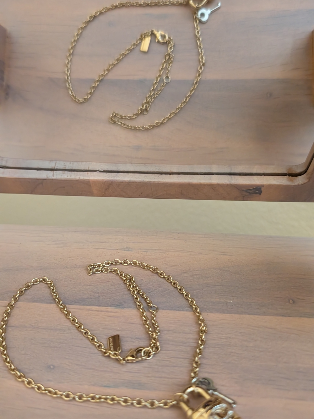 Coach Gold Padlock & Key Pendant Necklace - Picture 3 of 5